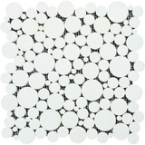 Thassos White Marble Honed Bubbles Mosaic Tile