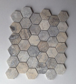 Silver Travertine Tumbled 2'' Hexagon Mosaic Tile-Travertine Mosaic-American Tile Depot