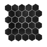 Gio Black Matte 2" Hexagon Porcelain Mosaic Tile-Porcelain Mosaic-American Tile Depot