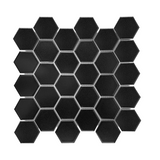 Gio Black Matte 2" Hexagon Porcelain Mosaic Tile