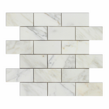 2 X 4 Calacatta Gold Marble Polished Brick Mosaic Tile