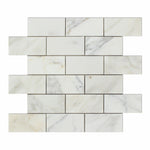 2 X 4 Calacatta Gold Marble Honed Brick Mosaic Tile-Marble Mosaic-American Tile Depot