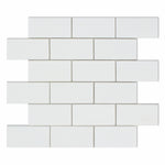 2 X 4 Thassos White Marble Polished Brick Mosaic Tile-Marble Mosaic-American Tile Depot