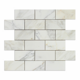 2 X 4 Calacatta Gold Marble Polished Brick Mosaic Tile