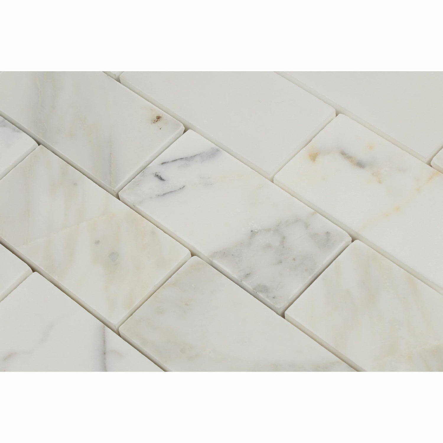 2 X 4 Calacatta Gold Marble Polished Brick Mosaic Tile