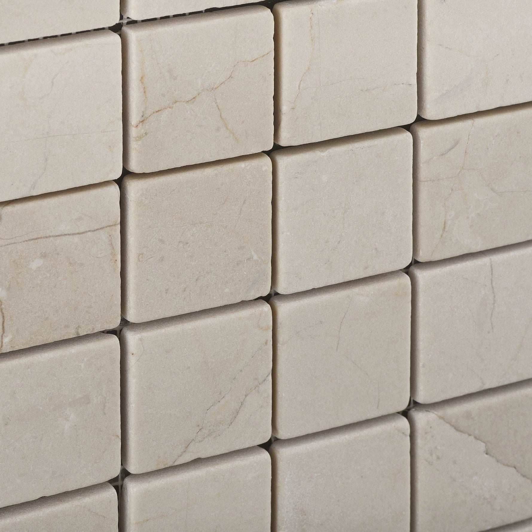 2 X 2 Crema Marfil Marble Tumbled Mosaic Tile