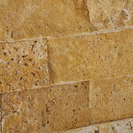 2 X 4 Gold / Yellow Travertine Split-Faced Brick Mosaic Tile