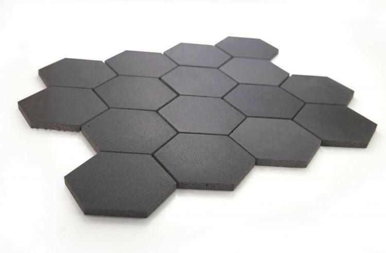 3" Beehive Basalt Honed Hexagon Marble Mosaic Tile-Marble Mosaic-American Tile Depot