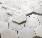 3" Beehive City Grey Polished Hexagon Marble Mosaic Tile-Marble Mosaic-American Tile Depot