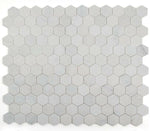 3" Beehive Snow White Honed Hexagon Marble Mosaic Tile-Marble Mosaic-American Tile Depot