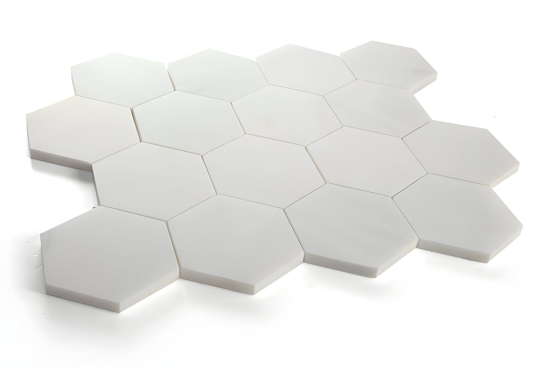 3" Beehive Snow White Honed Hexagon Marble Mosaic Tile-Marble Mosaic-American Tile Depot