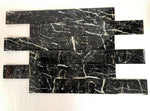 3 X 12 Black Marquina Marble Look Glass Subway Tile-Glass Tile-American Tile Depot