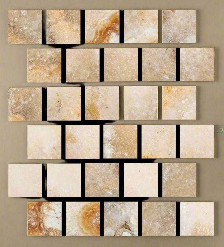 3 X 3 Antico Onyx Travertine Filled & Honed Tile-Travertine Mosaic-American Tile Depot