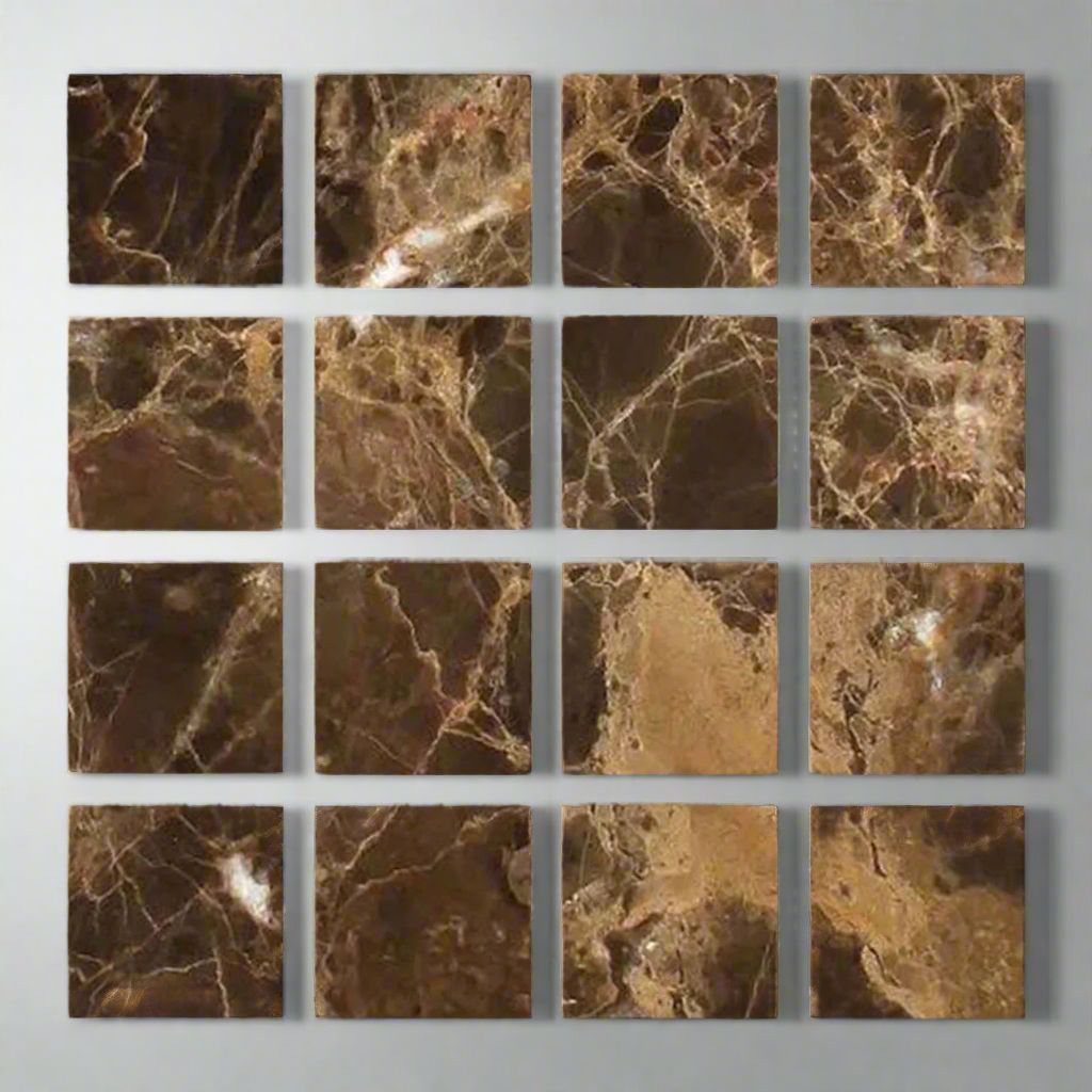 3 X 3 Emperador Dark Marble Polished Field Tile-Marble Tile-American Tile Depot