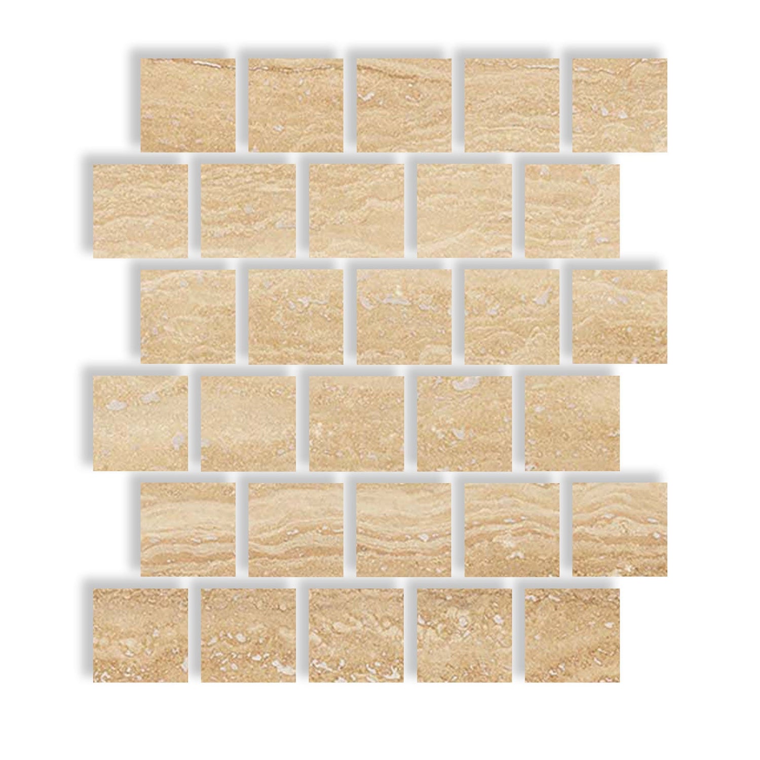 3 X 3 Ivory Travertine Vein Cut Filled & Honed Tile-Travertine Tile-American Tile Depot