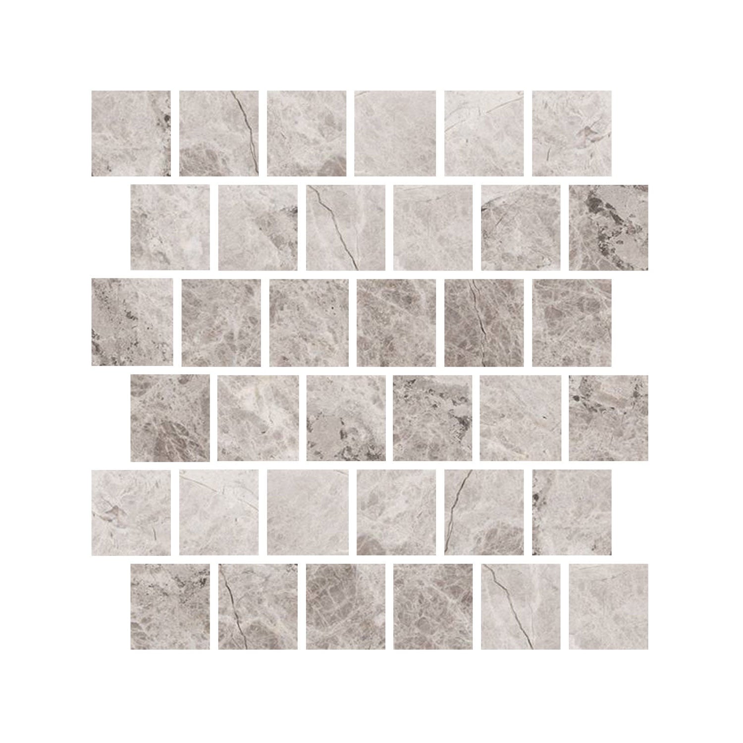 3 X 3 Tundra Gray (Atlantic Gray) Marble Polished Tile-Marble Mosaic-American Tile Depot