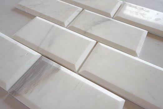 3 X 6 Bianco Dolomite Honed & Beveled Marble Field Tile-Marble Tile-American Tile Depot