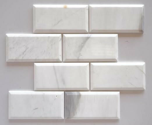 3 X 6 Bianco Dolomite Honed & Beveled Marble Field Tile-Marble Tile-American Tile Depot