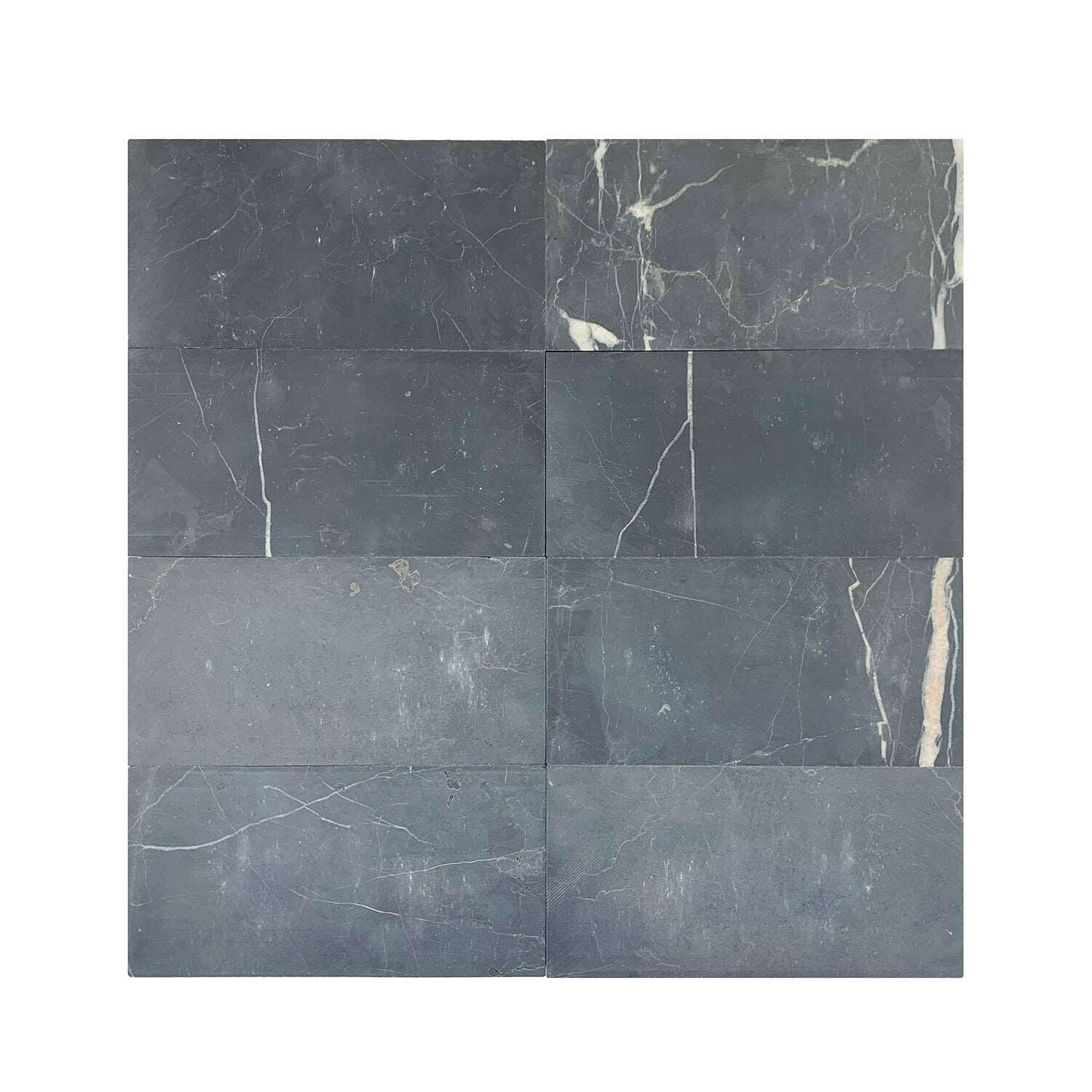 3 X 6 Black Marquina Marble Honed Subway Brick Field Tile-Marble Tile-American Tile Depot