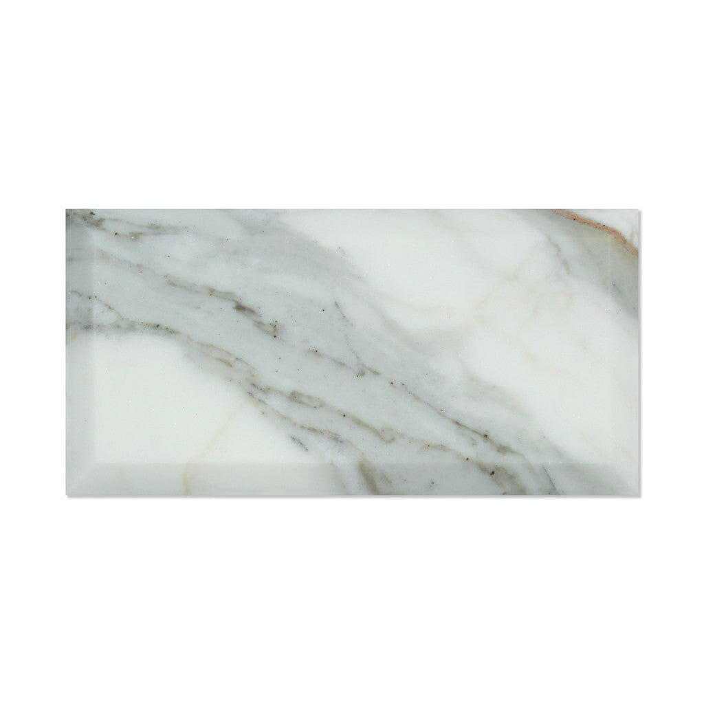 3 X 6 Calacatta Gold Marble Polished & Deep-Beveled Field Tile-Marble Tile-American Tile Depot