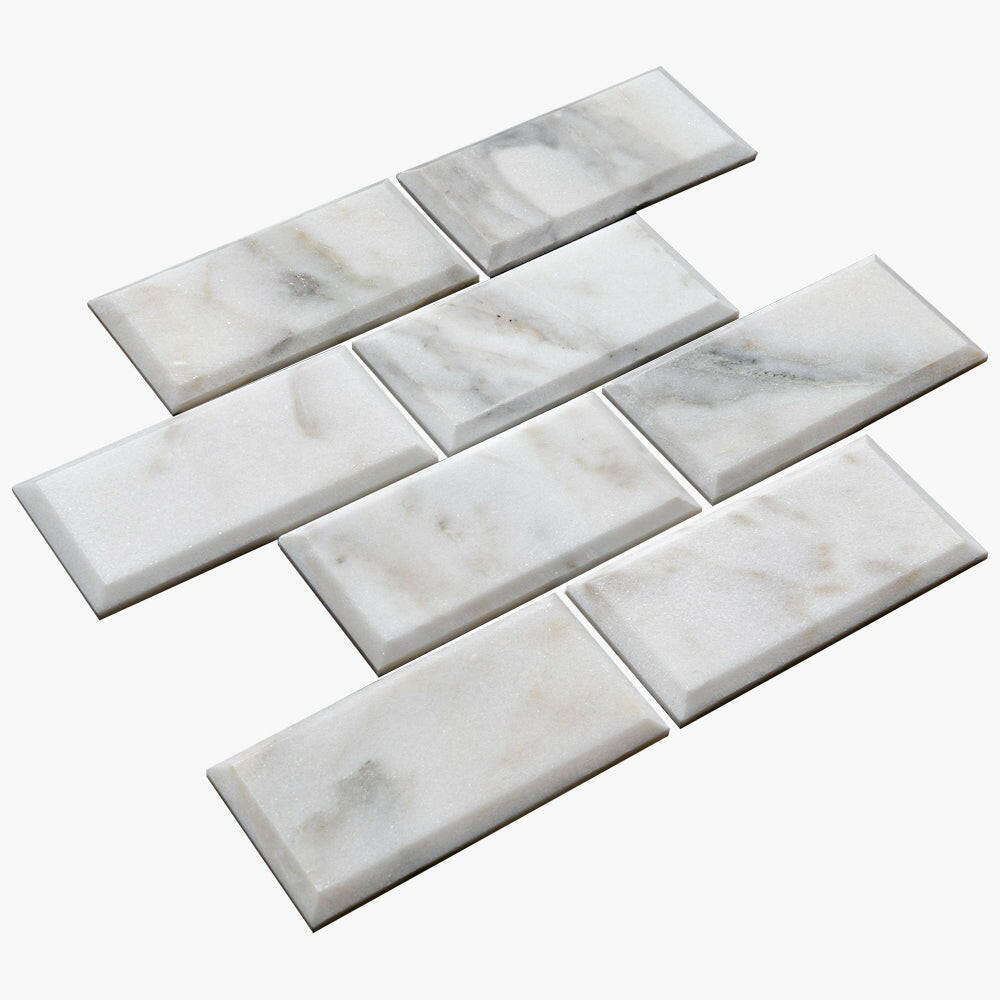 3 X 6 Calacatta Oliva Marble Honed & Beveled Field Tile-Marble Tile-American Tile Depot