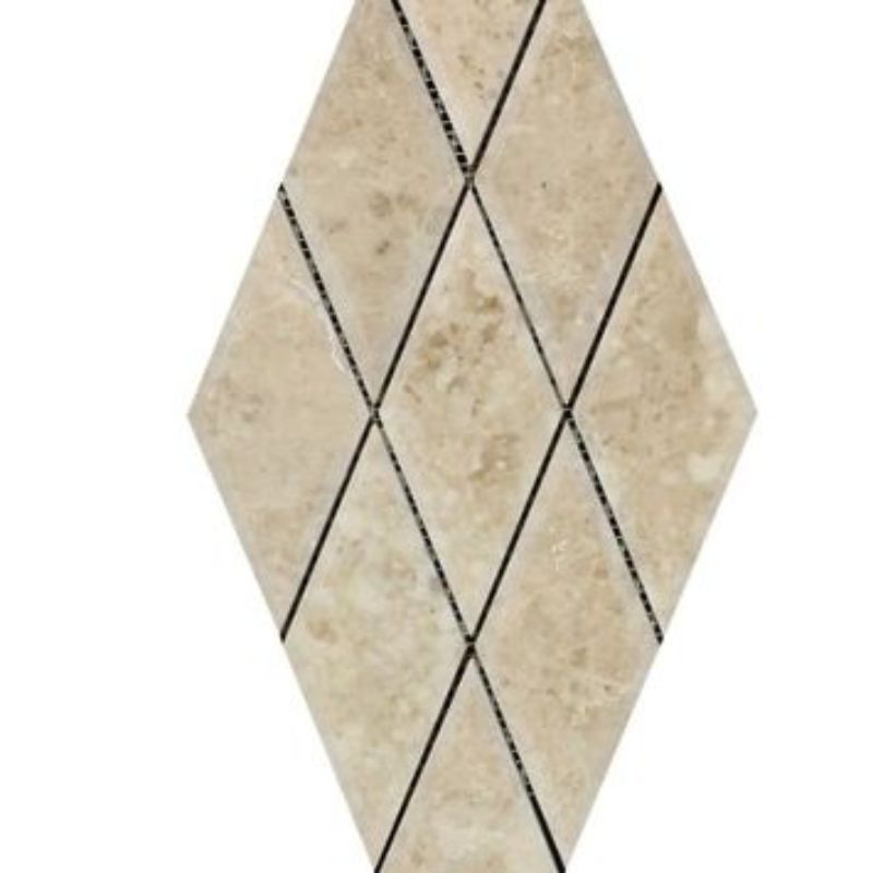 3 X 6 Cappuccino Marble Polished Diamond - Beveled Mosaic Tile-Marble Mosaic-American Tile Depot