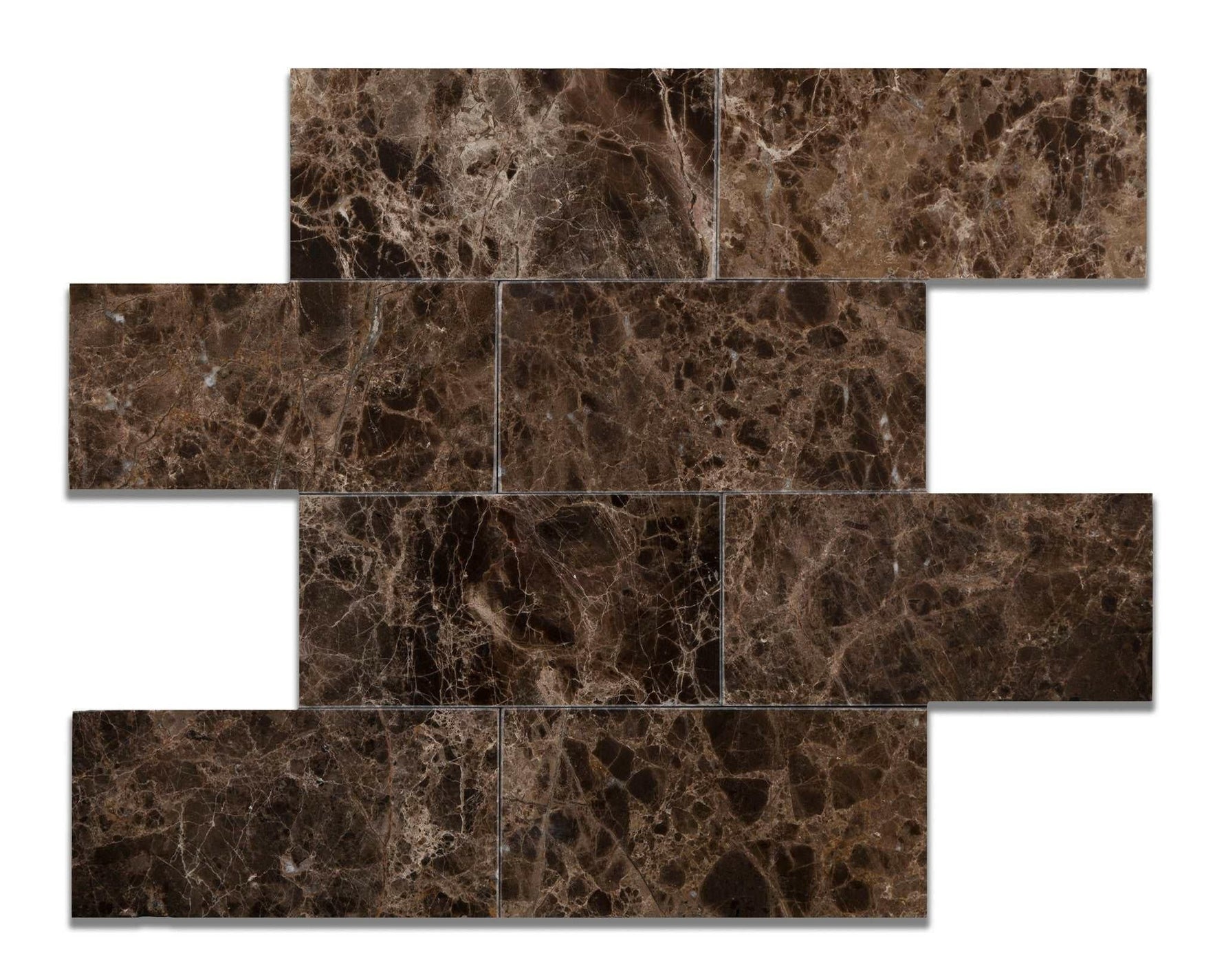 3 X 6 Emperador Dark Marble Polished Subway Brick Field Tile-Marble Tile-American Tile Depot