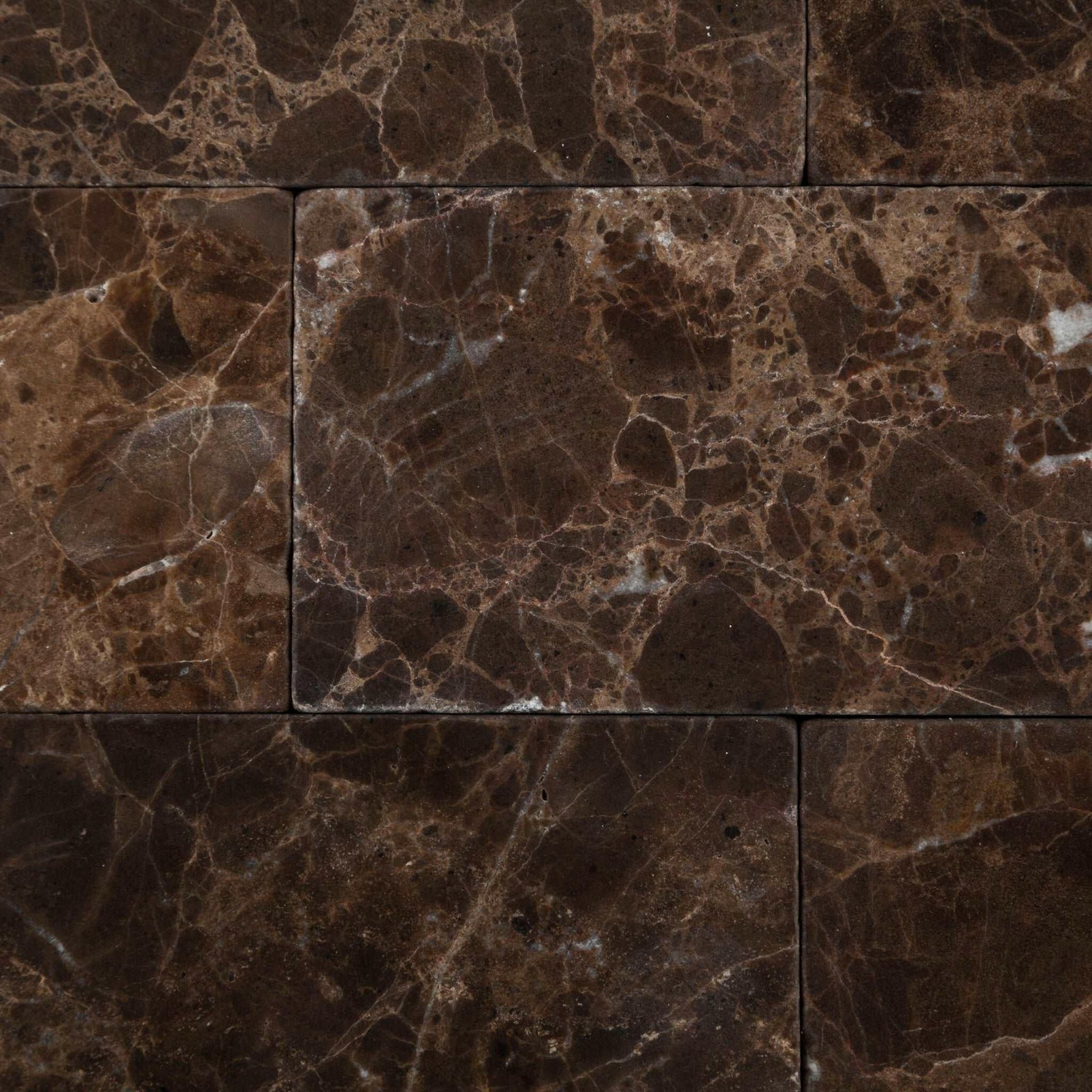 3 X 6 Emperador Dark Marble Tumbled Subway Brick Field Tile-Marble Tile-American Tile Depot