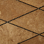 3 X 6 Noce Travertine Diamond / Rhomboid Honed & Beveled Mosaic Tile-Travertine Mosaic-American Tile Depot