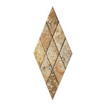 3 X 6 Scabos Travertine Diamond / Rhomboid Honed & Beveled Mosaic Tile-Travertine Mosaic-American Tile Depot