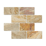 3 X 6 Valencia Travertine Tumbled Subway Brick Field Tile-Travertine Tile-American Tile Depot