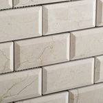 2 X 4 Crema Marfil Marble Polished & Beveled Brick Mosaic Tile