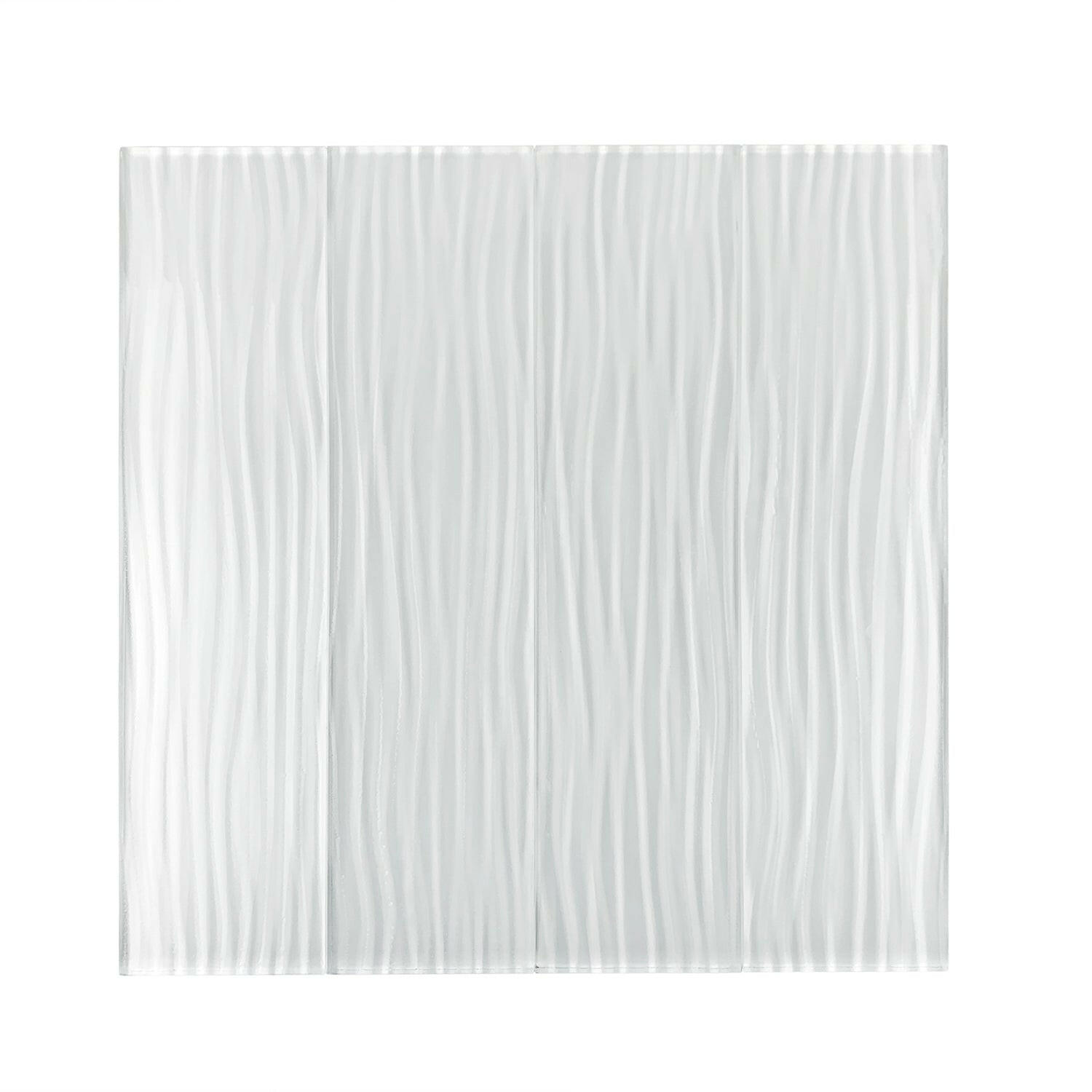 3 X 12 White Pacific Waves Glass Subway Tile-American Tile Depot