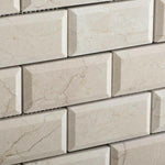 3 x 6 Crema Marfil Marble Honed & Beveled Brick Field Tile-Marble Mosaic-American Tile Depot