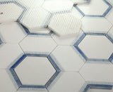 3.5" Beehive Royal Sapphire Hexagon Marble Mosaic Tile-Marble Mosaic-American Tile Depot