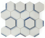 3.5" Beehive Royal Sapphire Hexagon Marble Mosaic Tile