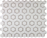 3.5" Beehive Royal Sky Polished Hexagon Marble Mosaic Tile-Marble Mosaic-American Tile Depot