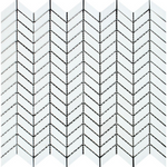 Thassos White Marble Polished Mini Chevron Mosaic Tile-Marble Mosaic-American Tile Depot