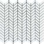 Thassos White Marble Polished Mini Chevron Mosaic Tile-Marble Mosaic-American Tile Depot