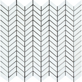 Thassos White Marble Polished Mini Chevron Mosaic Tile