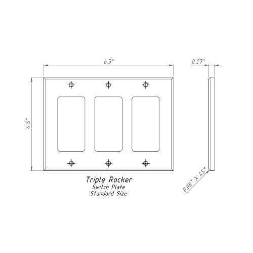 Ivory Travertine Triple Rocker Switch Wall Plate / Switch Plate / Cover - Honed