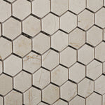 Crema Marfil Marble Polished 1" Mini Hexagon Mosaic Tile