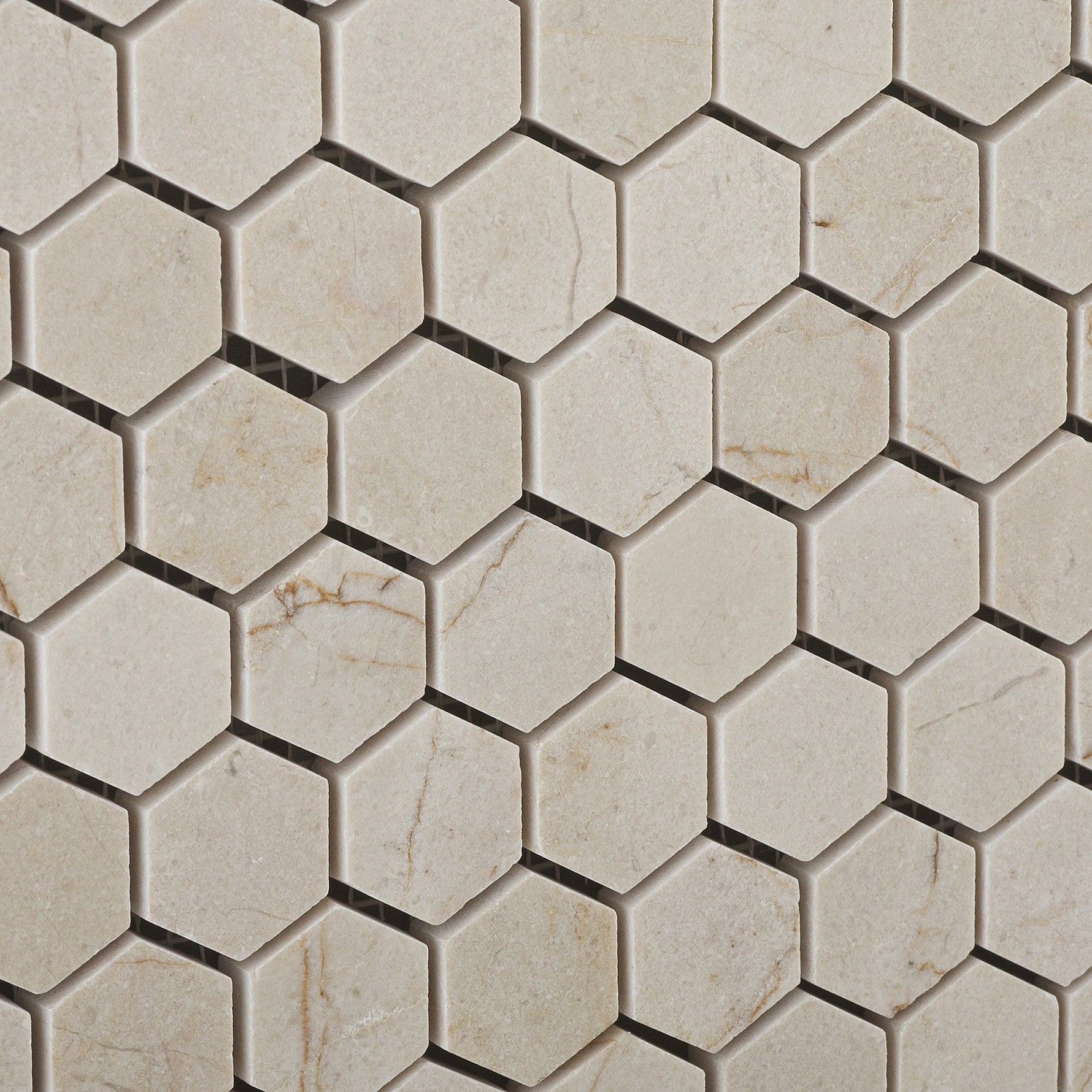 Crema Marfil Marble Polished 1" Mini Hexagon Mosaic Tile