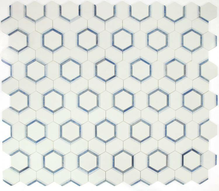 3.5" Beehive Royal Sapphire Hexagon Marble Mosaic Tile-Marble Mosaic-American Tile Depot