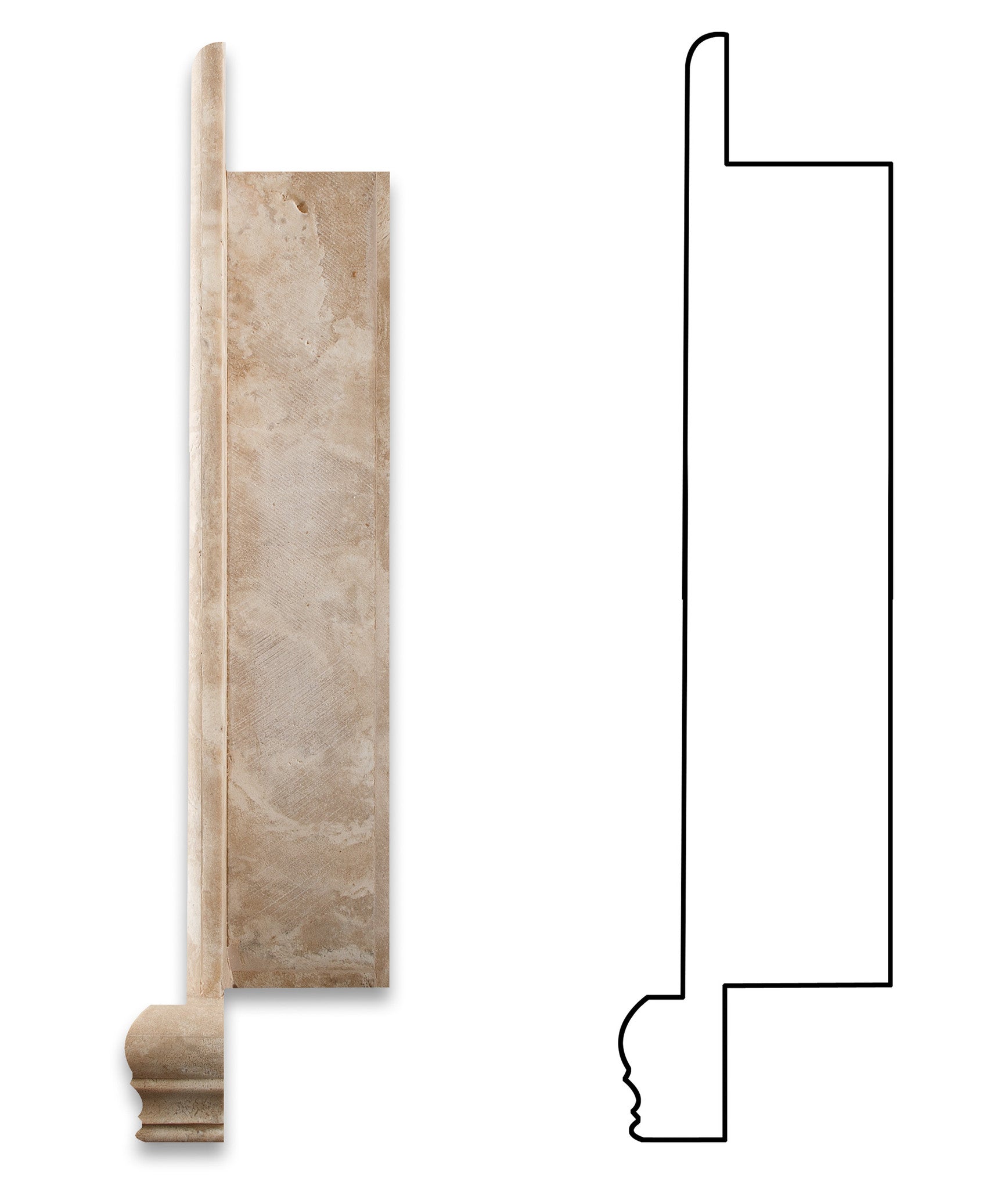 Durango Cream Travertine Hand-Made Custom Shampoo Niche / Shelf - LARGE - Honed