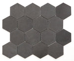 Sample of 3" Beehive Basalt Honed Hexagon Marble Mosaic Tile-Marble Mosaic-American Tile Depot