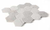 3" Beehive City Grey Polished Hexagon Marble Mosaic Tile-Marble Mosaic-American Tile Depot