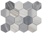 3" Beehive Italian Blue Honed Hexagon Marble Mosaic Tile-Marble Mosaic-American Tile Depot