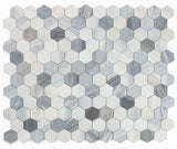 3" Beehive Italian Blue Honed Hexagon Marble Mosaic Tile