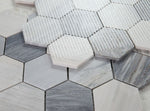 3" Beehive Italian Blue Honed Hexagon Marble Mosaic Tile-Marble Mosaic-American Tile Depot